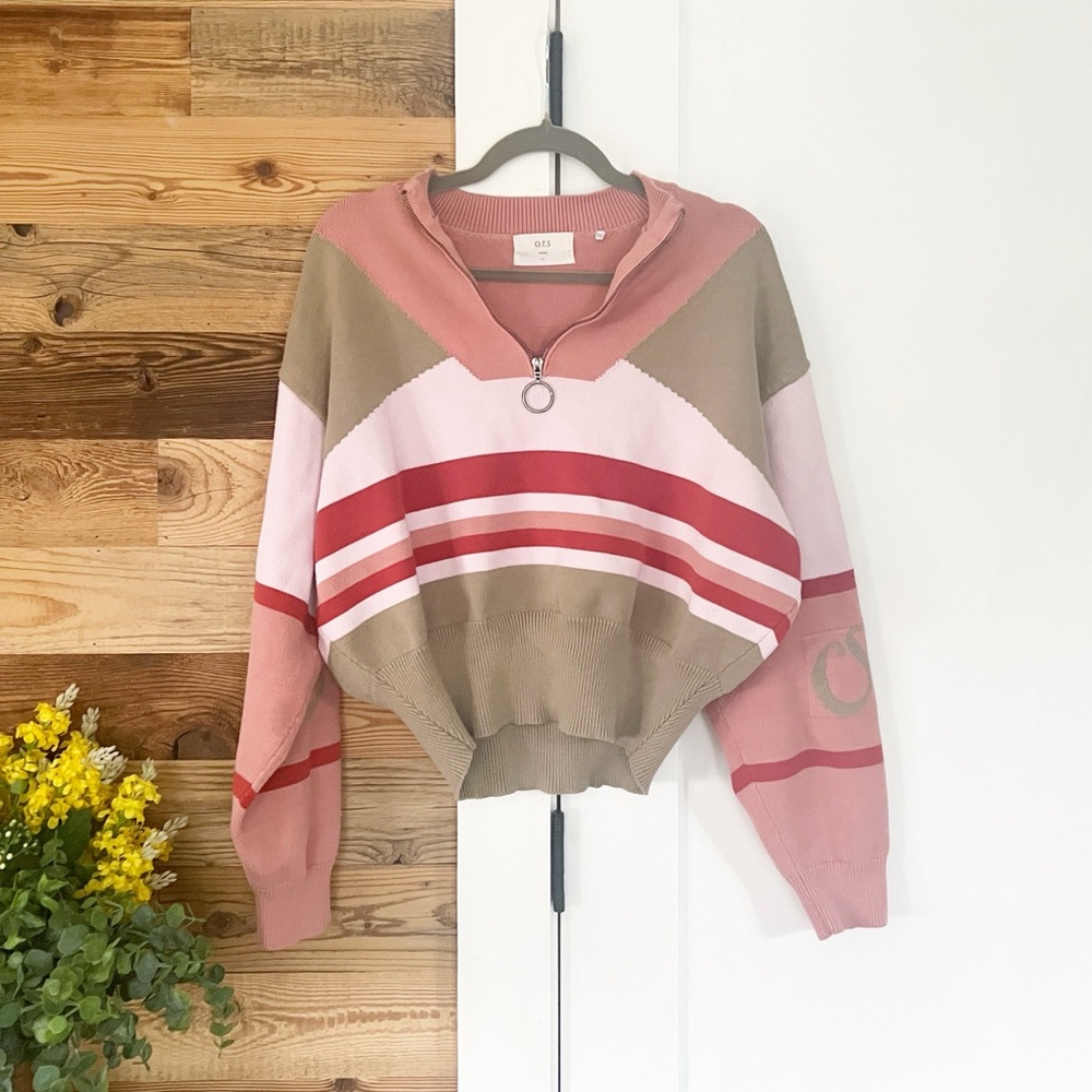 One Teaspoon Color-Block Reactive Sweater Pink Small - Picture 6 of 8